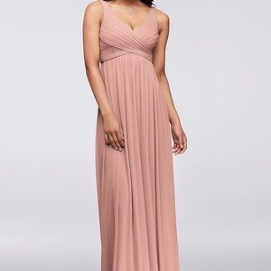 David’s Bridal Pink/“Ballet” Long Mesh Dress